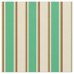 Dark Khaki, Brown, Tan, Sea Green & White Coloured Fabric