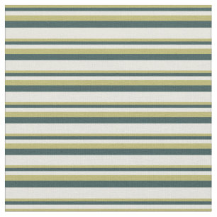 Dark Khaki, Dark Slate Grey, and Beige Stripes Fabric