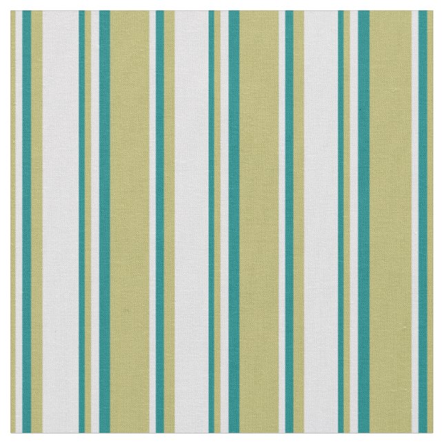 Dark Khaki, Lavender, and Teal Coloured Stripes Fabric (Close Up)