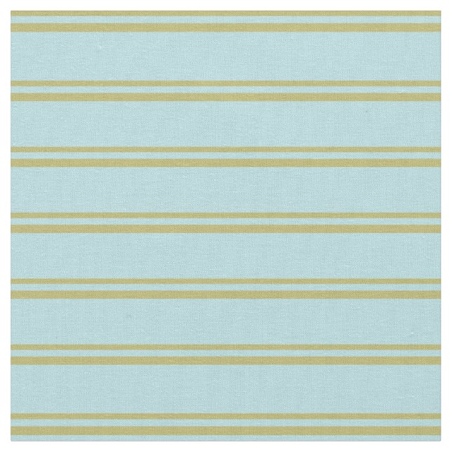 Dark Khaki & Powder Blue Stripes Fabric (Close Up)
