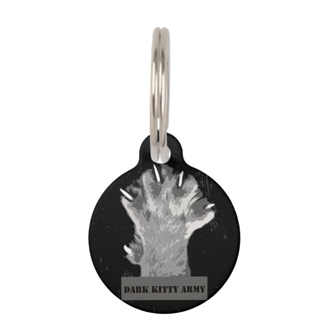 Dark Kitty Army Cat ID Tag (Front)