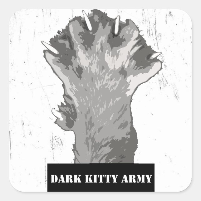 Dark Kitty Army Sticker White (Front)