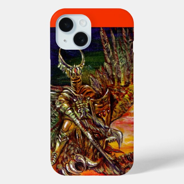 DARK KNIGHT AND DRAGON Fantasy Case-Mate iPhone Case (Back)