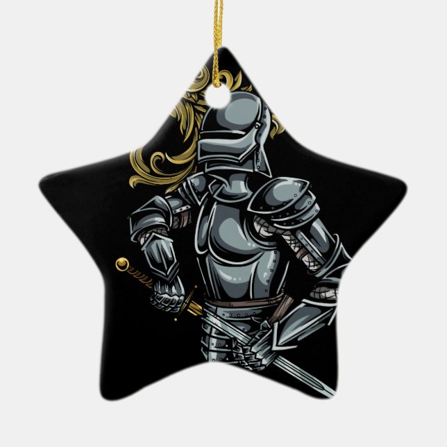 Dark Knight Armour Ceramic Tree Decoration (Front)