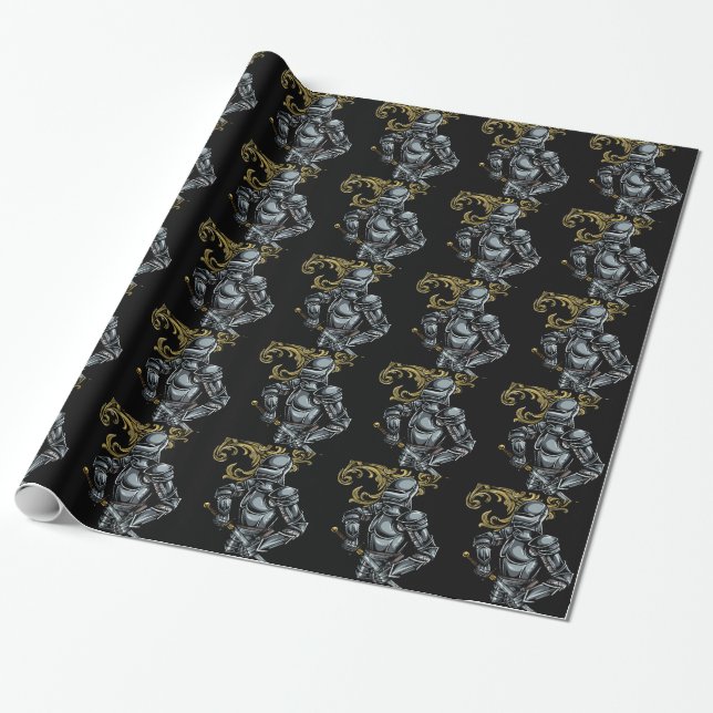 Dark Knight Armour Wrapping Paper (Unrolled)