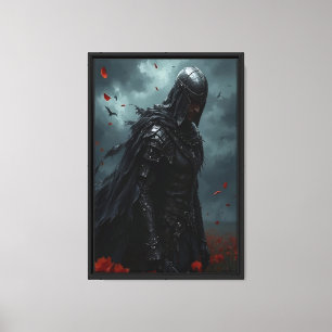 Dark Knight in Red Field Canvas Print
