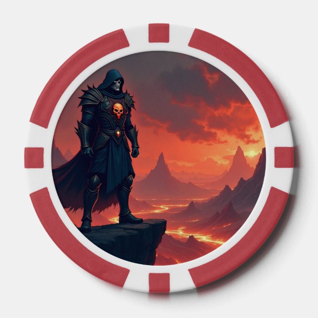 Dark Knight of Flame Poker Chips (Front)