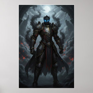 Dark Knight of the Burning Realm Art Poster