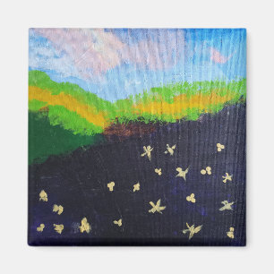 dark landscape painting magnet by jamie