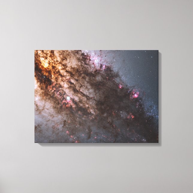 Dark Lanes Of Dust Crisscross Centaurus A Galaxy. Canvas Print (Front)