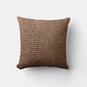 Dark Leather: Elegant Simple Background Cushion