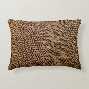 Dark Leather: Elegant Simple Background Decorative Cushion
