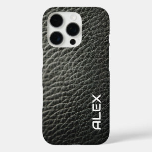 Dark Leather Texture – Rich Realistic Pattern iPhone 16 Pro Case
