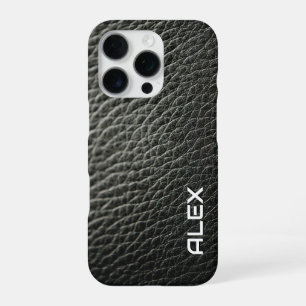 Dark Leather Texture – Rich Realistic Pattern iPhone 16 Pro Case