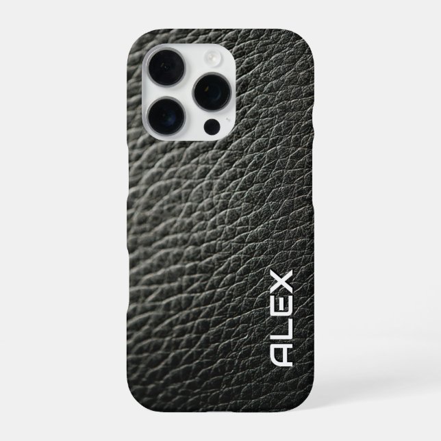 Dark Leather Texture – Rich Realistic Pattern iPhone Case (Back)
