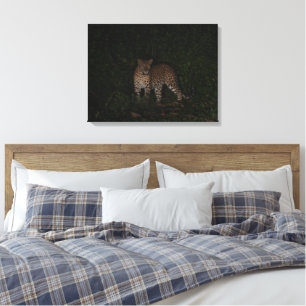 Dark Leopard Nature Lover Stretched Canvas Print