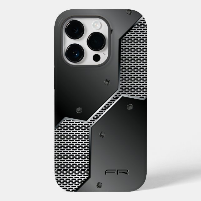 Dark & Light Grey Metallic Geometric Design iPhone Case-Mate iPhone Case (Back)