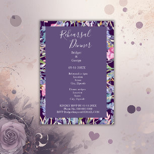 dark lilas colourful wildflower  greenery rehearsa invitation