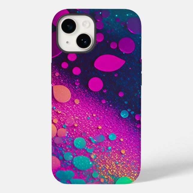 Dark Magenta Aqua Glitter iPhone Mate Tough Case (Back)