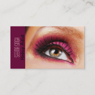 Dark Magenta eyes makeup artist Business Card