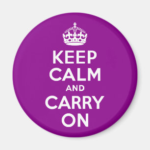 Dark Magenta Keep Calm and Carry On Magnet