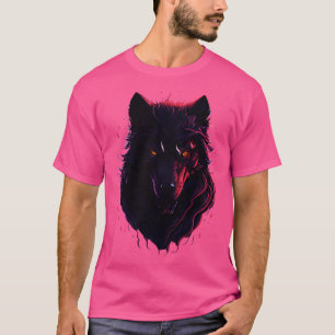 Dark Magic Fantasy Intricate Wolf Face T Design in T-Shirt
