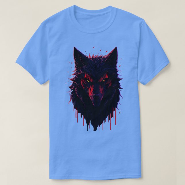 Dark Magic Fantasy Intricate Wolf Face T Design in T-Shirt (Design Front)