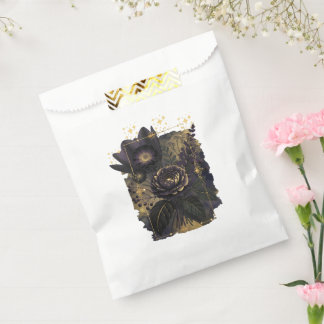 Dark Magical Floral Bouquet in Golden Frame Favour Bags