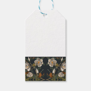 Dark Magnolia Garden Vintage Floral Gift Tags