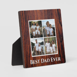 Dark Mahogany dark wood grain Dad photo template Plaque