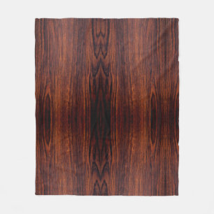 Dark Mahogany wood grain brown wood pattern Fleece Blanket