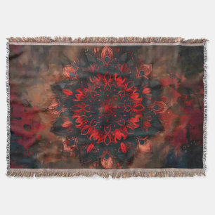 Dark Mandala- Boho Gothic Gift Throw Blanket