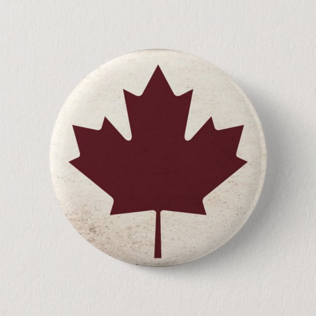 Dark Maple Leaf 6 Cm Round Badge (Front)