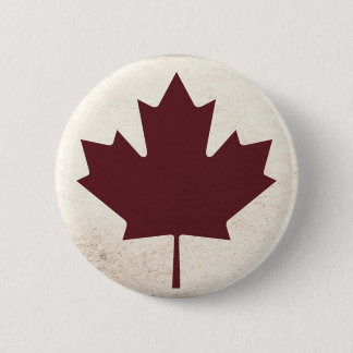 Dark Maple Leaf 6 Cm Round Badge