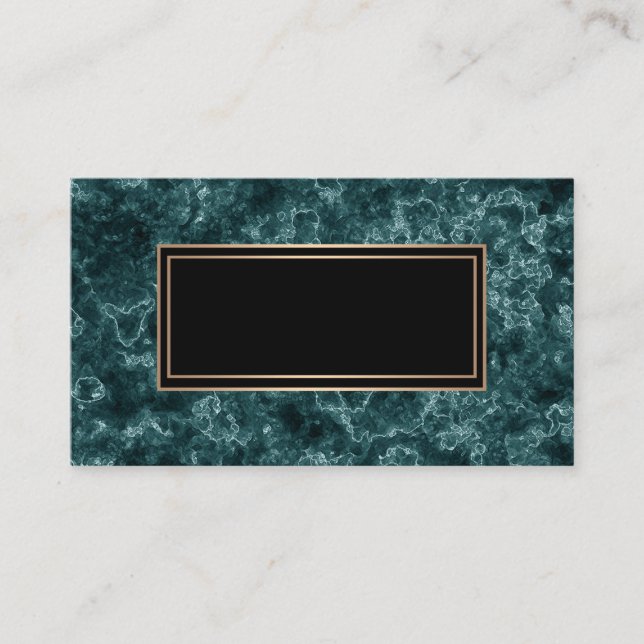 Dark marble, marble, dark turquoise business card (Front)