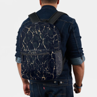 Dark Marble Pattern Abstract Alcohol Ink Style 1 Printed Backpack