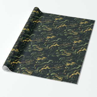 Dark Marble Swirl Wrapping Paper