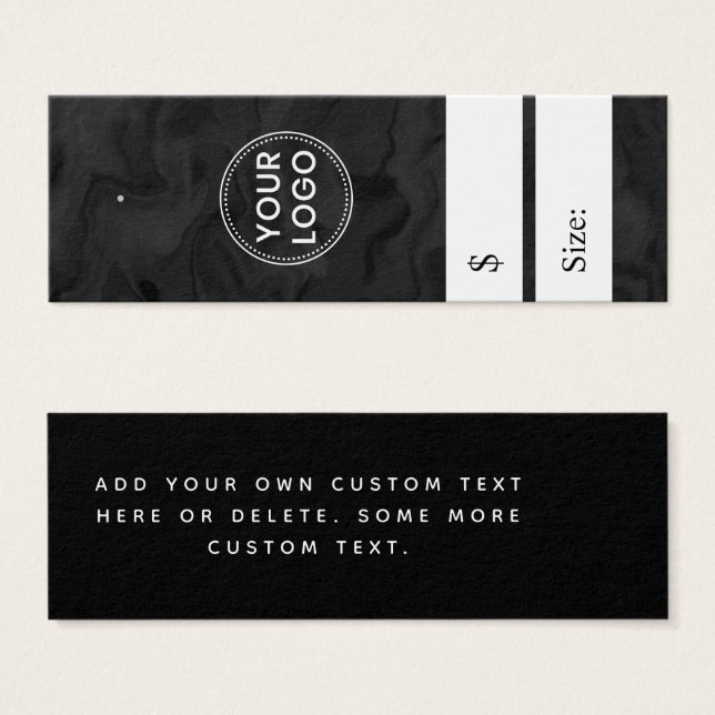 Dark marbled black price tag (Front & Back)