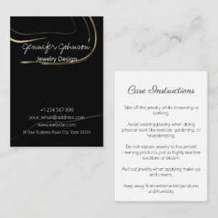 Dark Marbling Jewellery Care Business Card