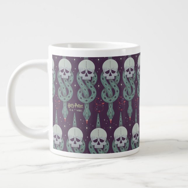 Dark Mark Geometric Icon Pattern Large Coffee Mug (Left)