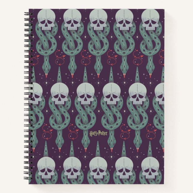 Dark Mark Geometric Icon Pattern Notebook (Front)