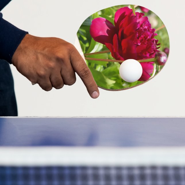Dark Maroon velvet peonies  Ping Pong Paddle (Insitu)
