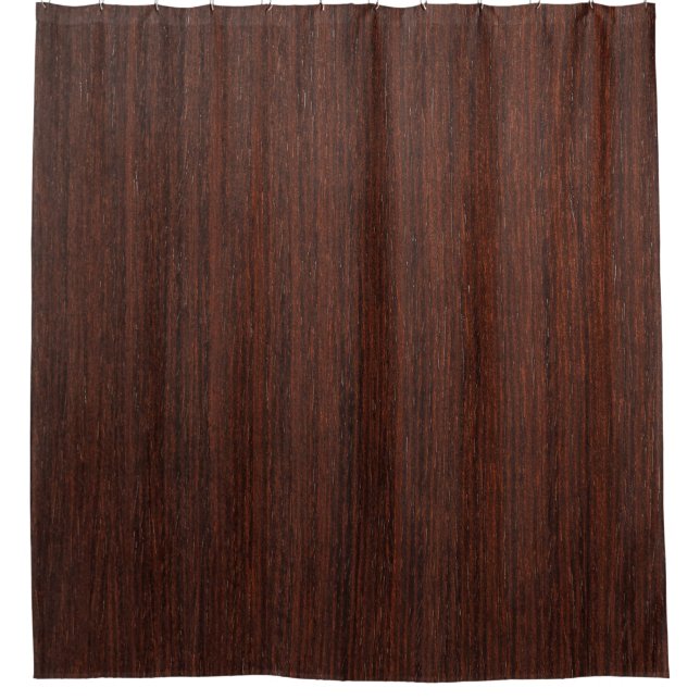 Dark marron wood smooth clear shower curtain (Front)