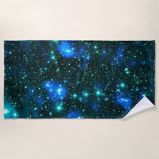 Dark Matter Blue Teal Beach Towel (Front)