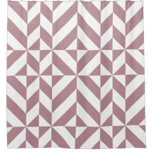 Dark Mauve Geometric Cube Pattern Shower Curtain