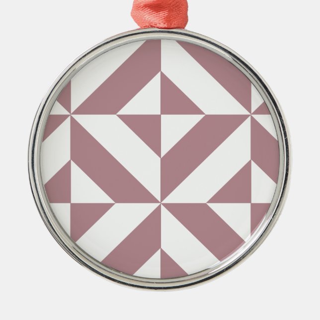 Dark Mauve Geometric Deco Cube Pattern Metal Tree Decoration (Front)