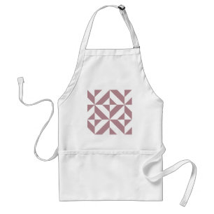 Dark Mauve Geometric Deco Cube Pattern Standard Apron