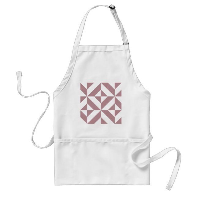 Dark Mauve Geometric Deco Cube Pattern Standard Apron (Front)