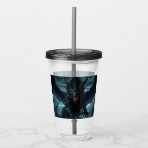 Dark, Mediaeval Dragon Acrylic Tumbler