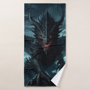Dark, Mediaeval Dragon Bath Towel